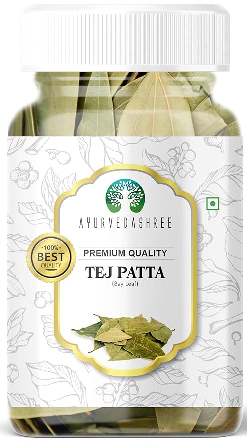AYURVEDASHREE Bay Leaf (Leaves) Whole Spice Hand Selected Extra Large 25gm PET Jar | All Natural |