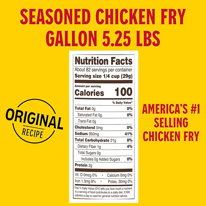 Louisiana Seasoned Chicken Fry Batter 1 Gallon - Crispy Southern Coating Mix for Fried Chicken