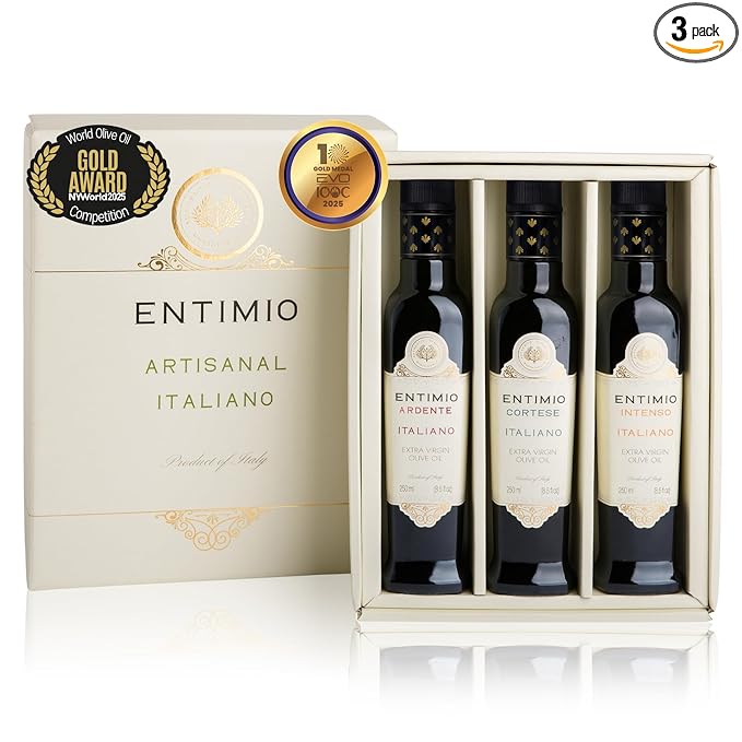 Entimio Collection +600 to +900 mg/kg Organic Extra Virgin Olive Oil Set, New 2024-2025 Early
