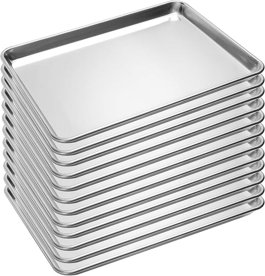 12 Pack Half Size Baking Sheet Pan Aluminum Commercial Pan for Oven Freezer Bakery Hotel Restaurant