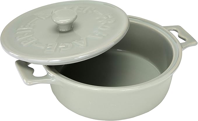 Creative Co-Op Brie Bakers with Lids & Wood Spreaders (Set of 2 Colors)