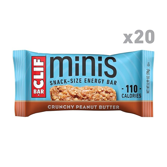 CLIF BAR Minis - Crunchy Peanut Butter - Made with Organic Oats - 5g Protein - Non-GMO - Plant