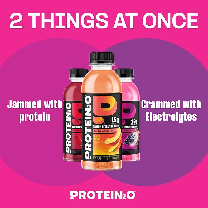 Protein2o Hydration Drink - 2-in-1 Liquid Clear Whey Protein Isolate and Electrolyte Drink - 15g