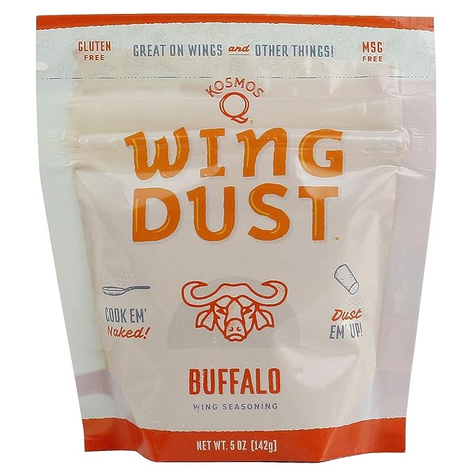 Kosmos Q Buffalo Wing Dust, Classic Buffalo Seasoning Powder For Chicken, Popcorn, Fries & More