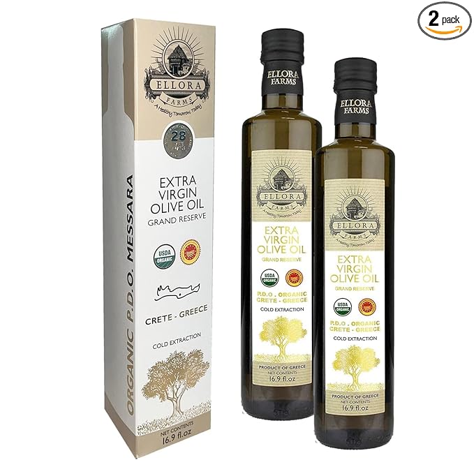 Ellora Farms, Organic Extra Virgin Olive Oil, PDO Messara, Greek Single Estate, High Polyphenol