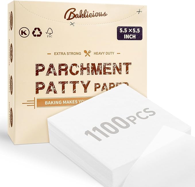Baklicious Hamburger Patty Paper ??1100Pcs of 5.5"x5.5" Non-Stick Patty Paper Squares ??Craft