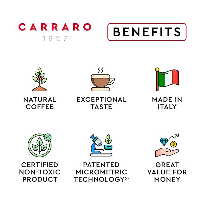 CARRARO 1927 Ristretto - 100 Aluminum Coffee Pods Compatible with Nespresso Original line