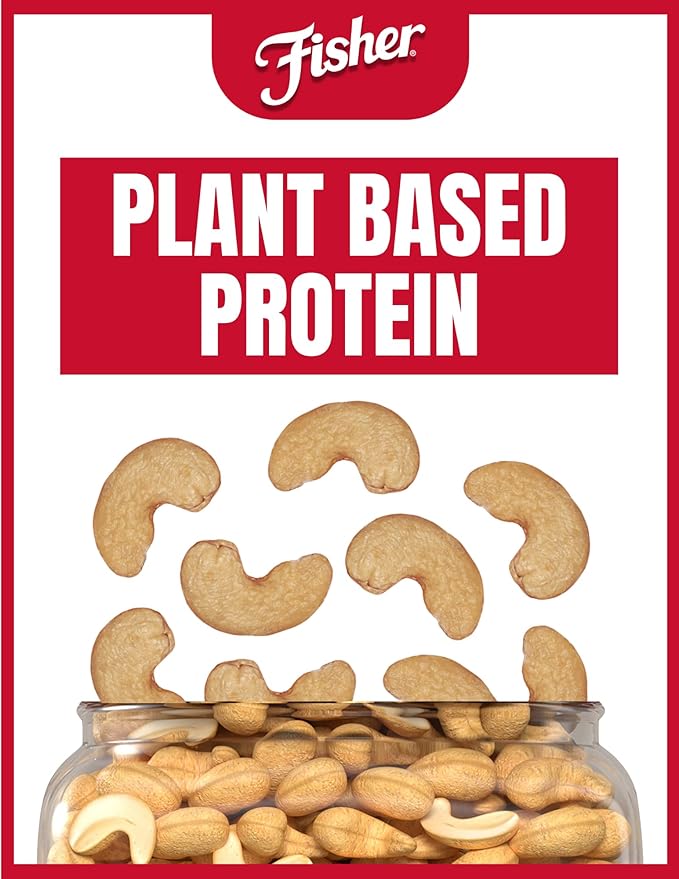 Fisher Oven Roasted Never Fried Whole Cashews, 24 Ounces (Pack of 1), Snacks for Adults, Made With