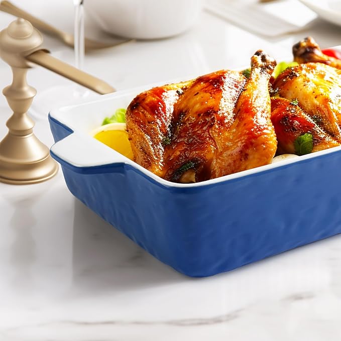 4 QT Baking Dish, Casserole Dishes for Oven, 9x13 Baking Pan with Handles, Lasagna Pan Deep