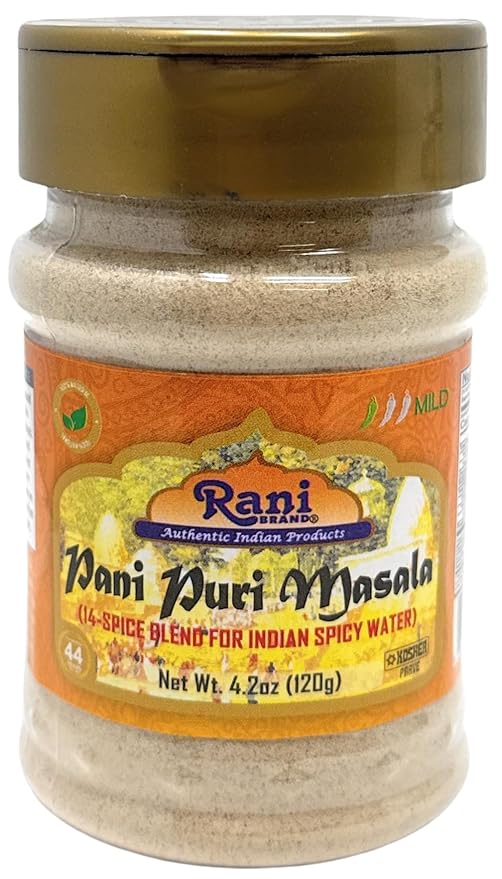 Rani Pani Puri Masala (14-Spice Blend for Indian Spicy Water) 4.2oz (120g) PET Jar ~ All Natural |