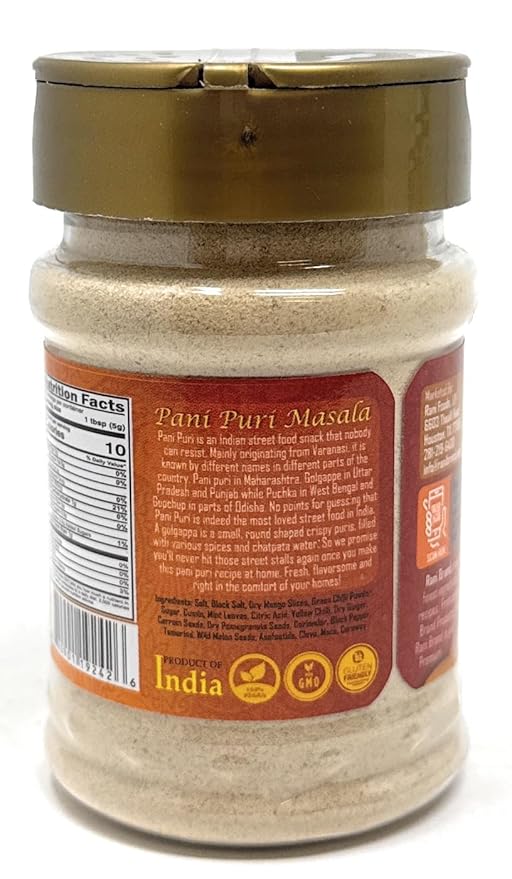 Rani Pani Puri Masala (14-Spice Blend for Indian Spicy Water) 4.2oz (120g) PET Jar ~ All Natural |