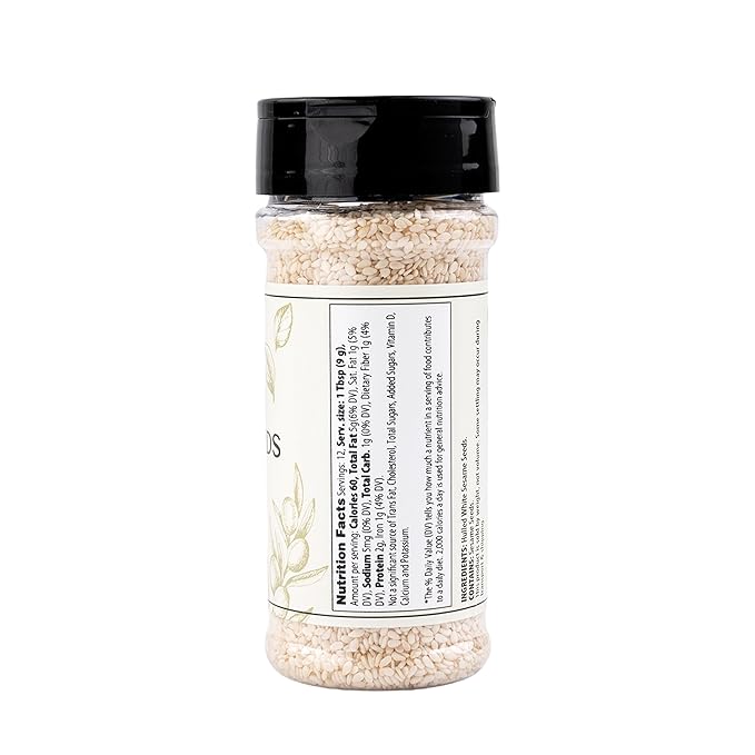 Olive & Vine White Sesame Seeds, Nutty Flavor, For Baking & Cooking, Rich Tradition, Authentic