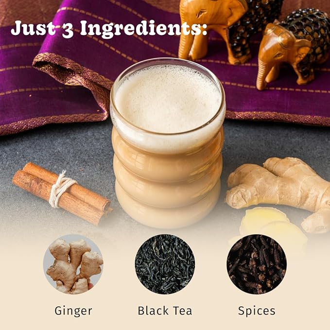 Bhakti Chai Tea Concentrate | Sugar-Free, Fresh Organic Ginger, Black Tea, Spiced, Dairy-Free