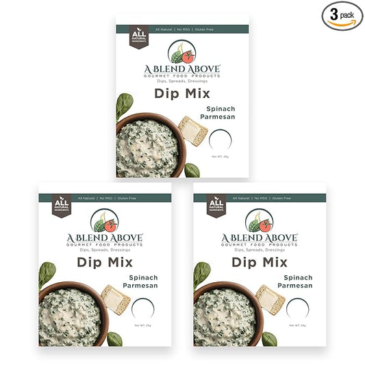 A Blend Above Spinach Parmesan Dip Mix, 1oz, (3 Pack), Gluten-Free, No MSG, All Natural, No