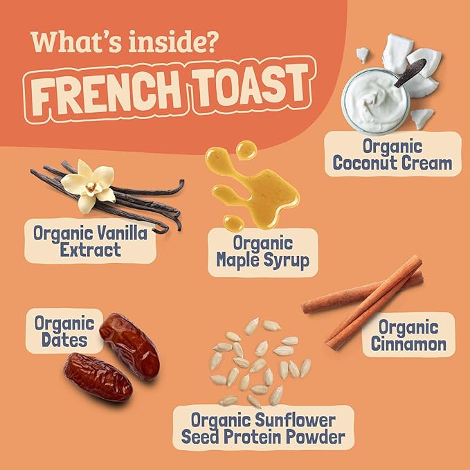 Skout Organic French Toast Frenzy Kids Snack Bars (18 Pack) | Organic Kids Snack Bars | Plant-Based