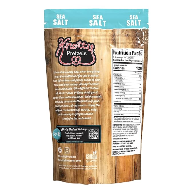 Knotty Pretzels ?쏷he Official Pretzel of Beer??7.5 oz Individual Seasoned Pretzels in Resealable
