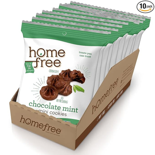 Homefree Treats You Can Trust Gluten Free Mini Cookies, Single Serve, Chocolate Mint, 0.95 Ounce