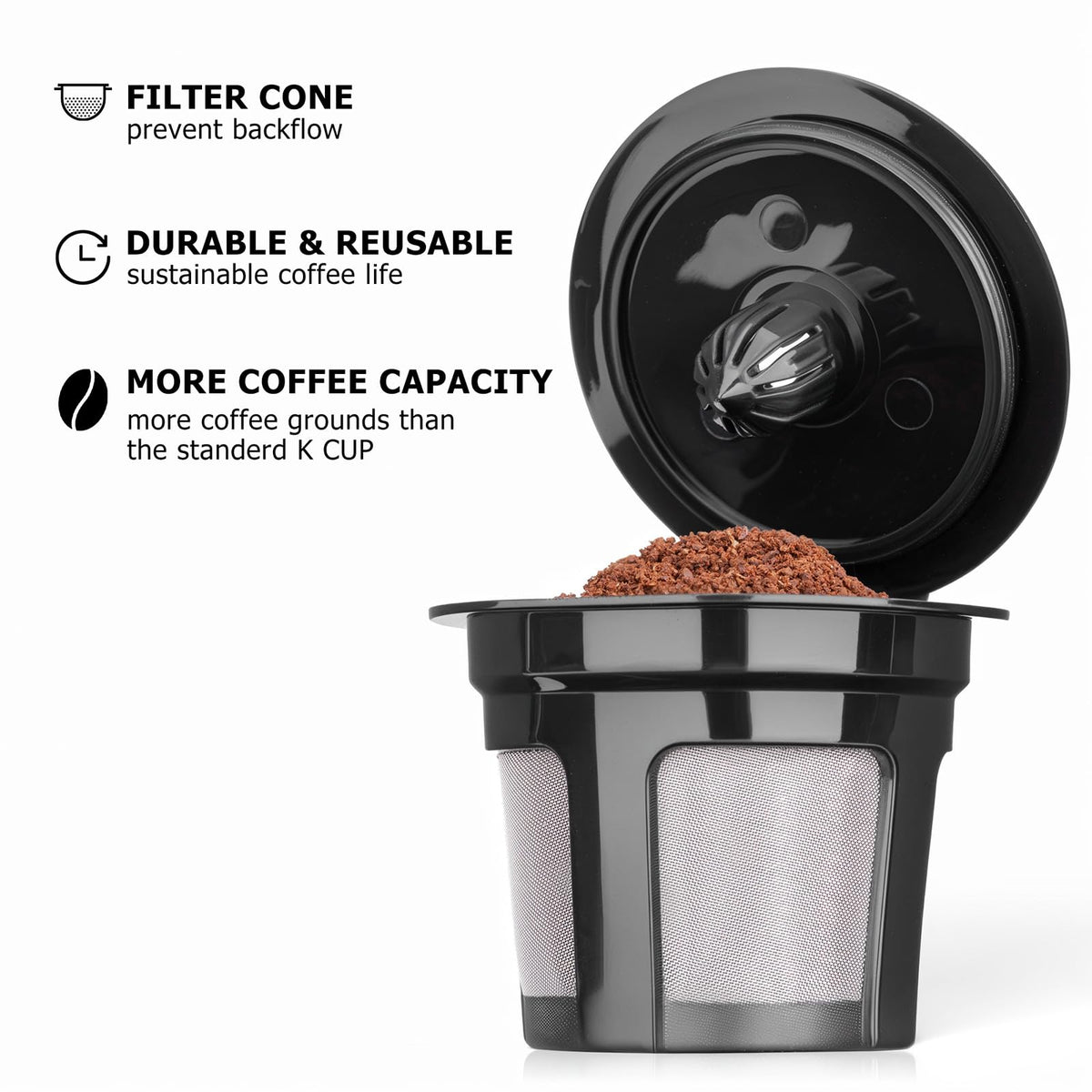 Fanativita Reusable K Cup Coffee Filters for Keurig, 2 Pack