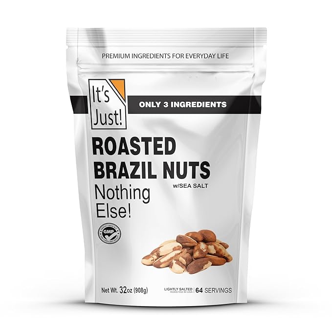 It's Just - Brazil Nuts, 2lbs, Product of Peru, Roasted & Salted, Packaged in USA (Roasted/Sea
