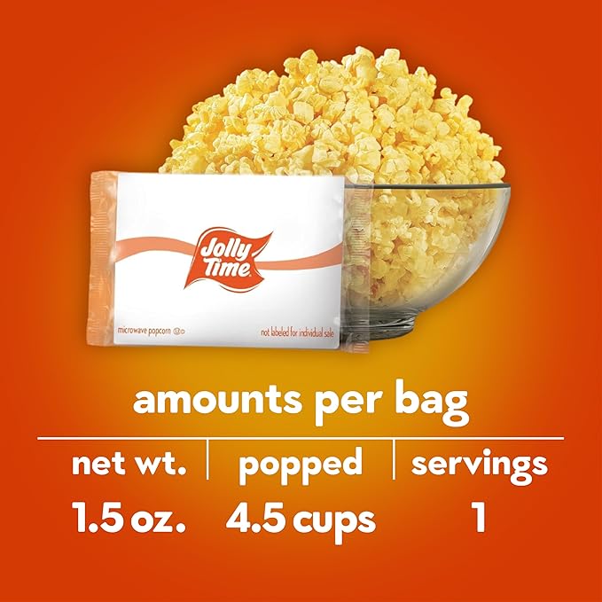 Jolly Time Blast O Butter, Ultimate Movie Theater Butter Microwave Popcorn, 1.5oz Personal Bag, 10