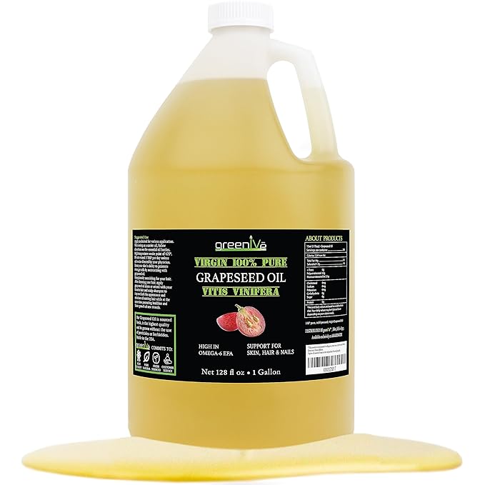 GreenIVe Grapeseed Oil Organically Grown 100% Pure Cold Pressed Light Flavor High Tempurature