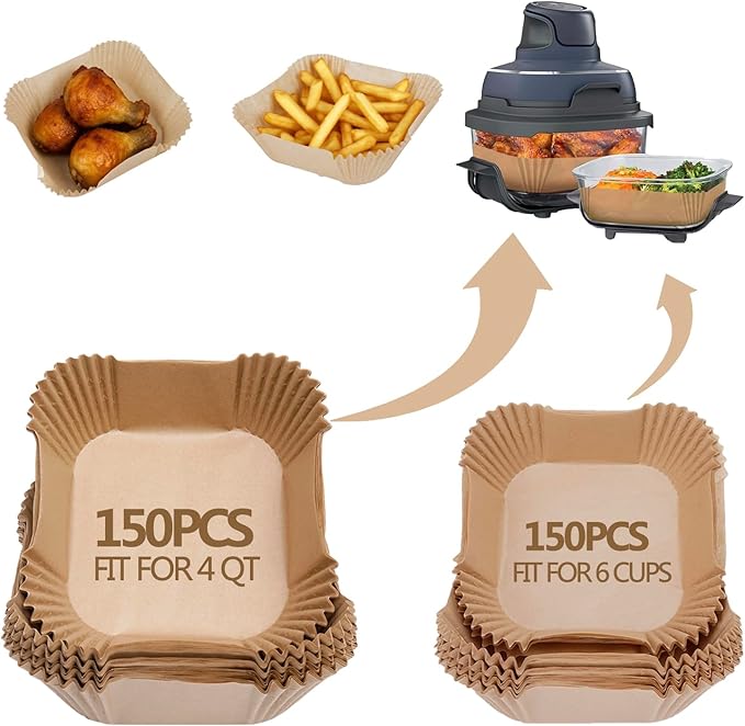 300PCS Air Fryer Liners disposable for Ninja Crispi,Air Fryer Accessories for Ninja Crispi 4-in-1