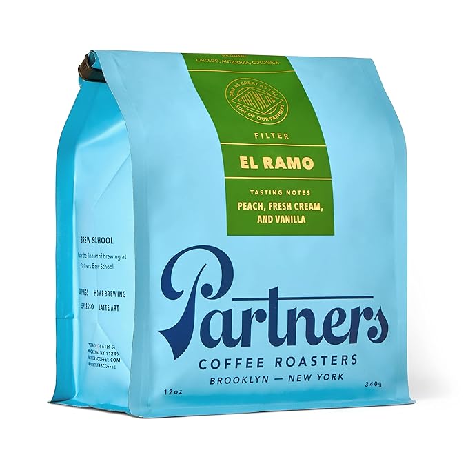 PARTNERS COFFEE ROASTERS - Whole Bean Coffee (El Ramo - Colombian, Light Roast) 12oz - Sweet