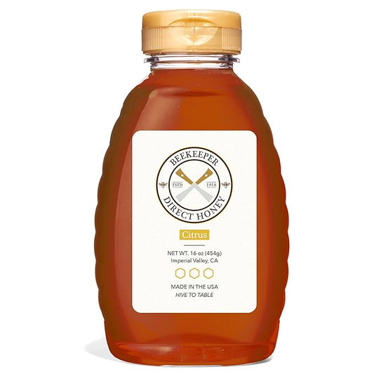 Beekeeper Direct Raw Unfiltered Honey - Real Raw Citrus Honey - All Natural Non-GMO Pure Gourmet