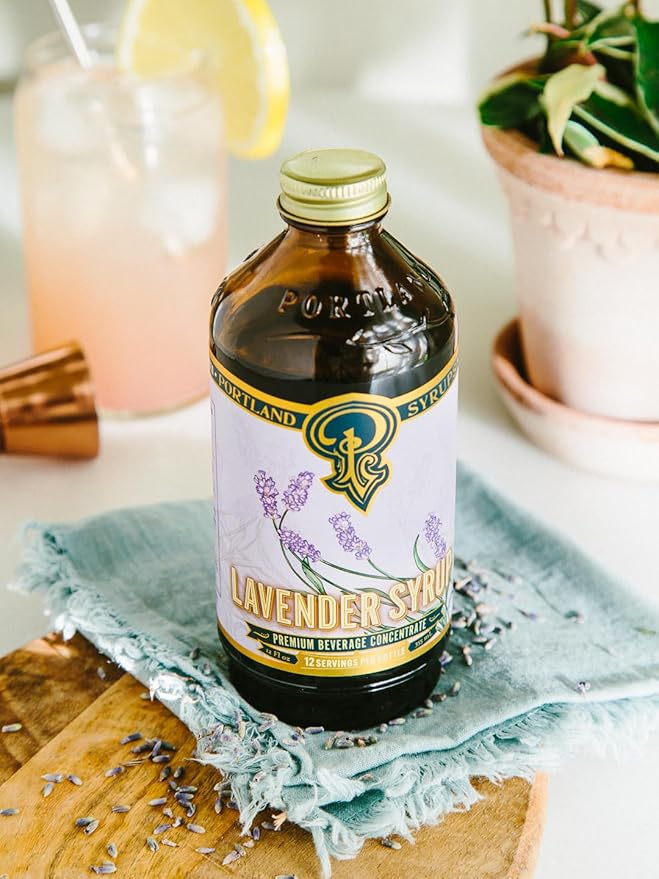 Portland Syrups Lavender Syrup - Premium Beverage Concentrate for Delicious Cocktails, Tea, Soda