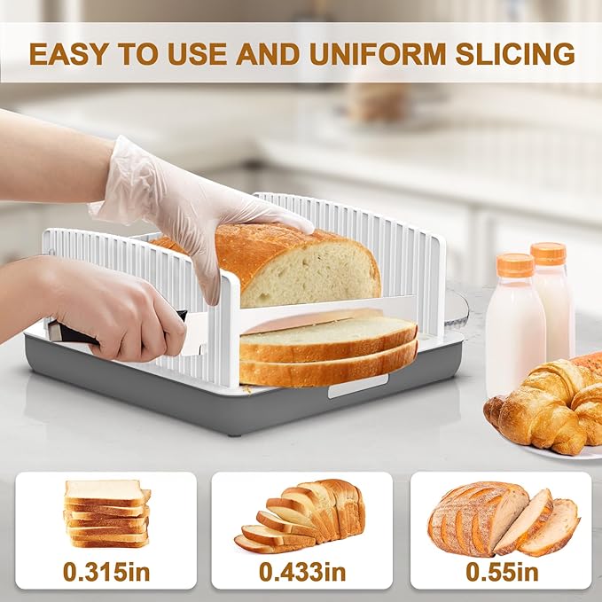 Upgrade Widen Bread Slicer for Sourdough rounds, 13??Adjustable Large Capacity Wide and