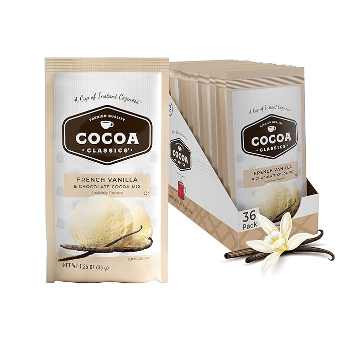 Cocoa Classics French Vanilla Cocoa Mix Hot Chocolate Made with Nonfat Milk Just Add Hot Water Make