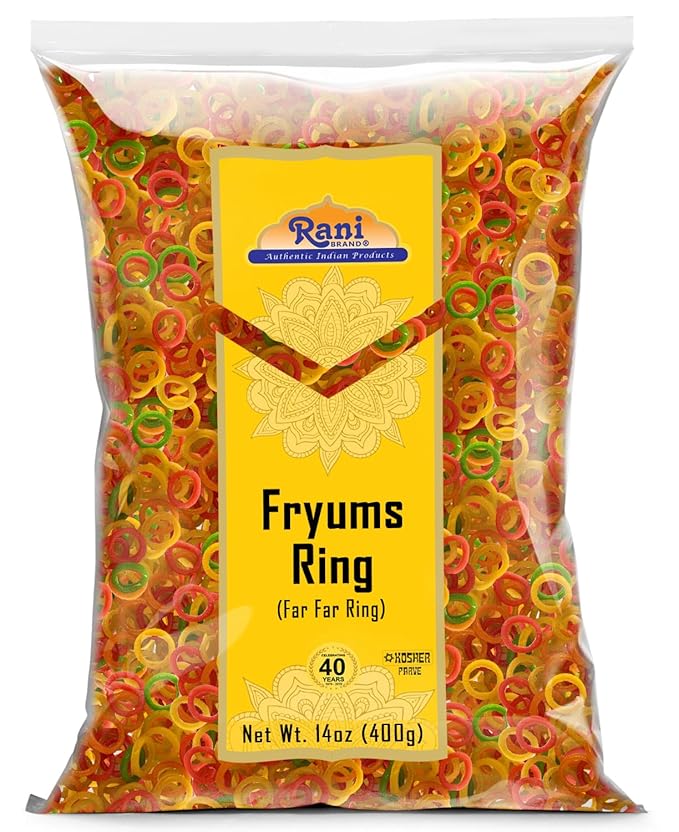 Rani Far Far / Fryums (Wheat & Tapioca Pellet) Ring Shape 14oz (400g) ~ Vegan, Kosher, Uncooked