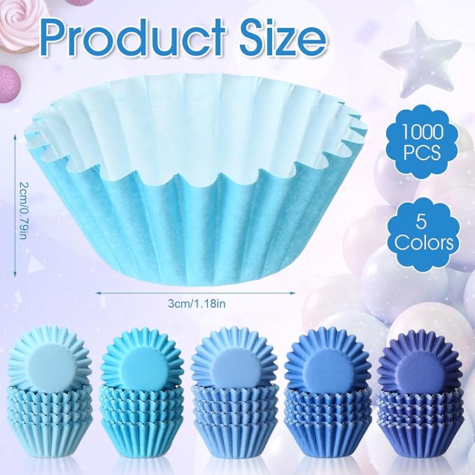 Zonon 1000 Counts Cupcake Liners for Baking Liners Paper Cupcake Wrappers Bulk Cup Cake Cases