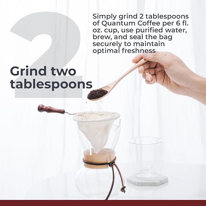 Quantum Organic Whole Roasted Coffee Beans - Medium Roast, From Guji Region of Ethiopia, Crafted