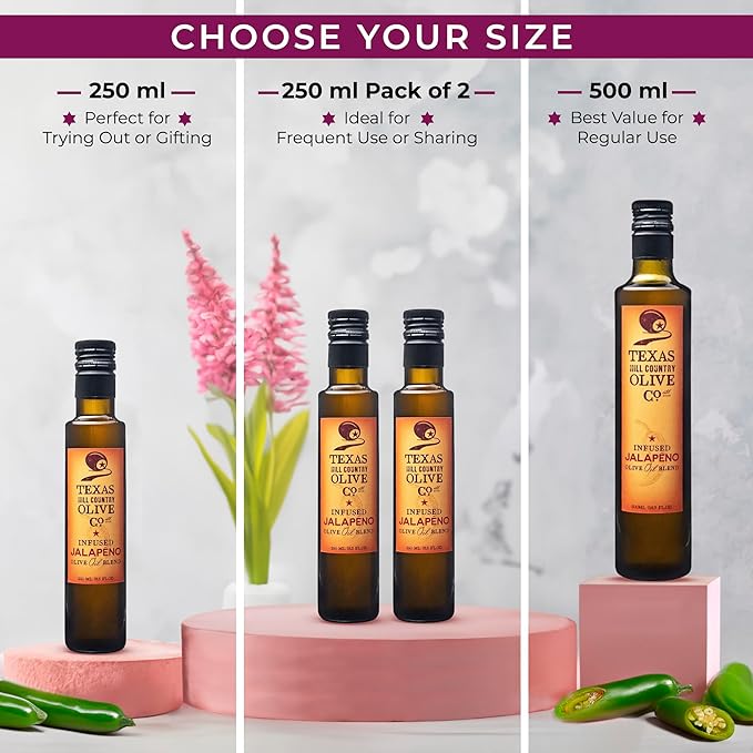 Texas Hill Country Olive Co Blood Orange Infused Olive Oil - Cold Pressed Gourmet EVOO Olive Oil
