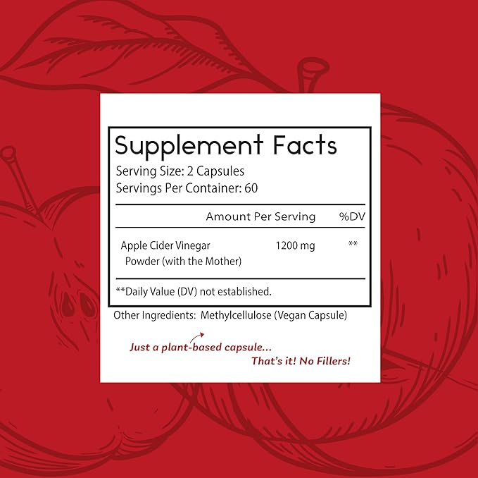 Thomas' all-natural Remedies Apple Cider Vinegar with The Mother, Raw & Unfiltered ACV Pills for