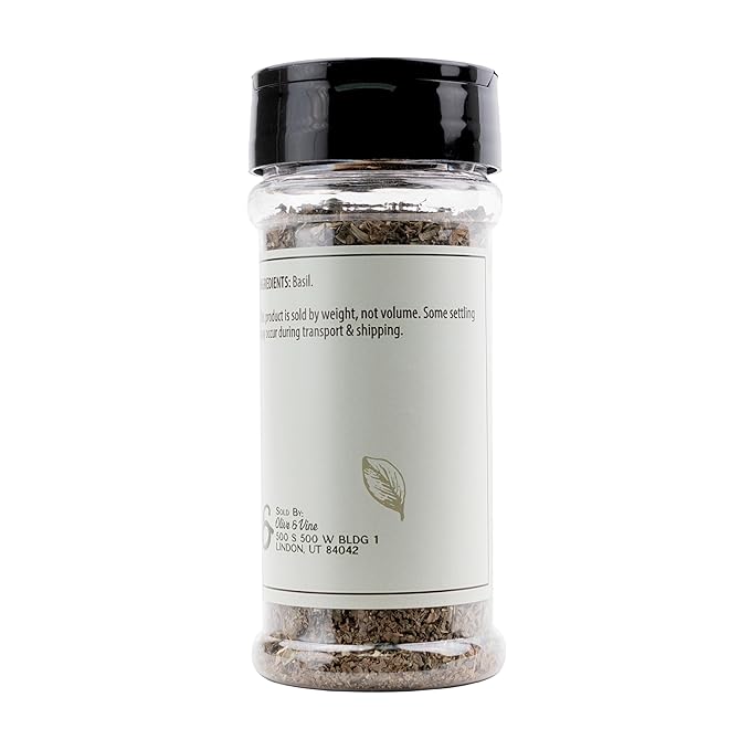 Olive & Vine Basil Leaves, Fresh Herbal Flavor, Seasoning for Pasta, Pesto, Salads, Rich Tradition
