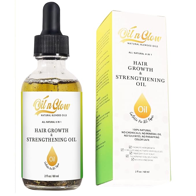 USDA Certified Organic 9 in 1 Natural Hair Growth Serum & Strengthening Oil with Rosemary, Castor