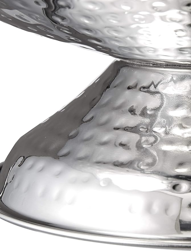 Stainless Steel Hammered Double-Walled Insulated Punch Bowl 17 Inch | 3 Gallon Footed Beverage Tub