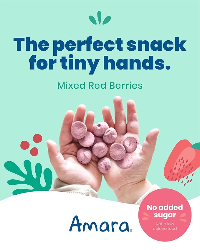 Amara Smoothie Melts - Mixed Red Berries - Baby Snacks Made With Fruits and Vegetables - Healthy