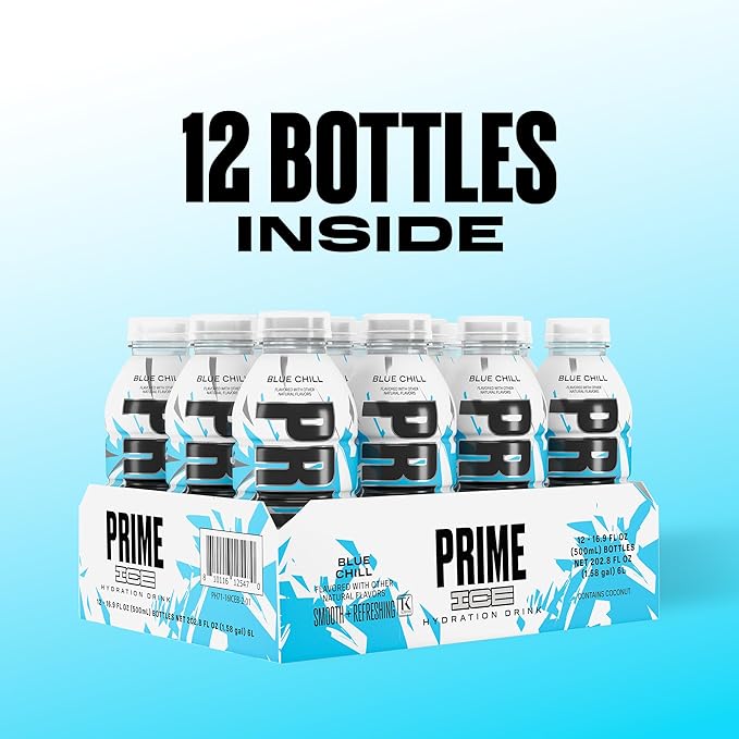 PRIME Hydration ICE BLUE CHILL, Sports Drinks, Electrolyte Enhanced for Ultimate Hydration, 250mg