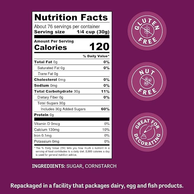 Judee?™s 6X Powdered Confectioners Sugar 5 lb - 100% Non-GMO, Gluten-Free, and Nut-Free - 6X Size