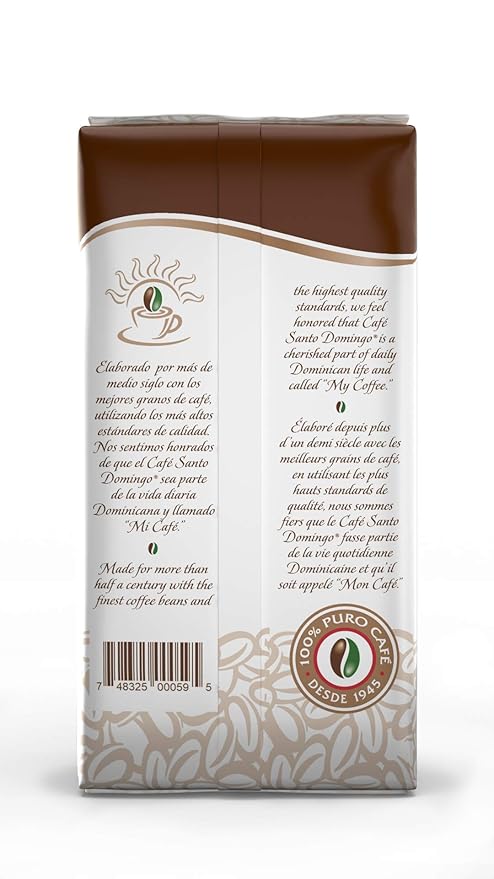 Café Santo Domingo, 16 oz Bag, Whole Bean Coffee, Medium Roast - Product from the Dominican