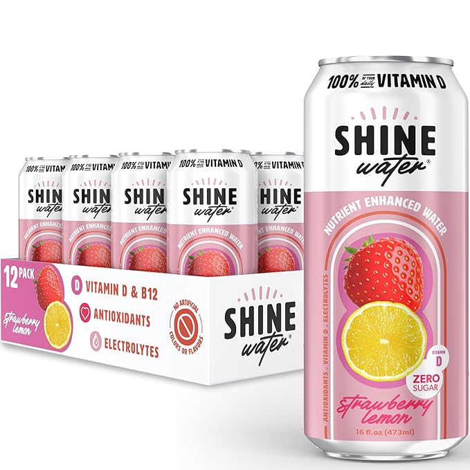 ShineWater Vitamin D Hydration Electrolyte Drink - Flavored water with electrolytes, Sugar-Free