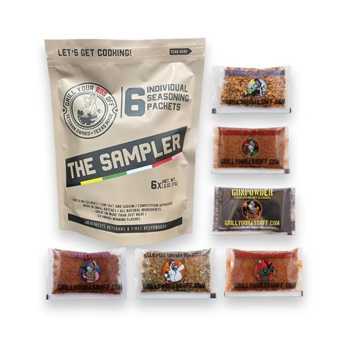 Grill Your As* Off Sample Pack Spices and Seasonings - (6 Pack) BBQ & Grill Seasoning for Beef