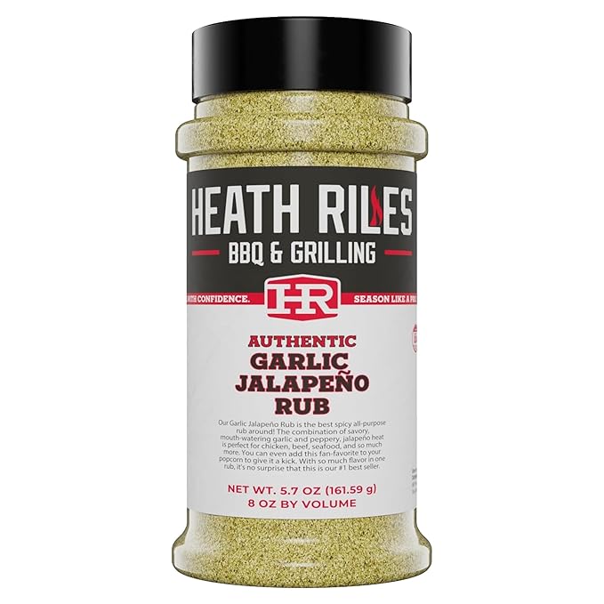 Heath Riles BBQ Rub - Garlic Jalapeño Seasoning, Champion Pitmaster Recipe, Legendary Rubs For