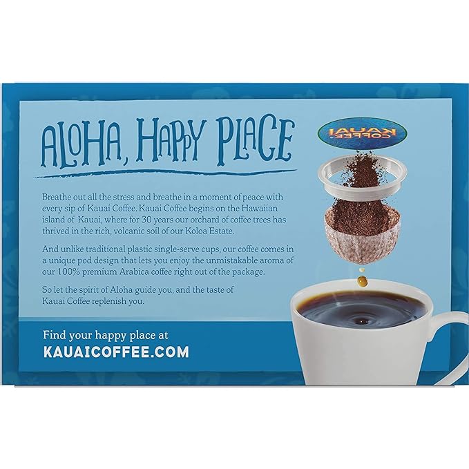 Kauai Coffee Single-Serve Pods, Na Pali Coast Dark Roast - Arabica Coffee from Hawaii’s Largest