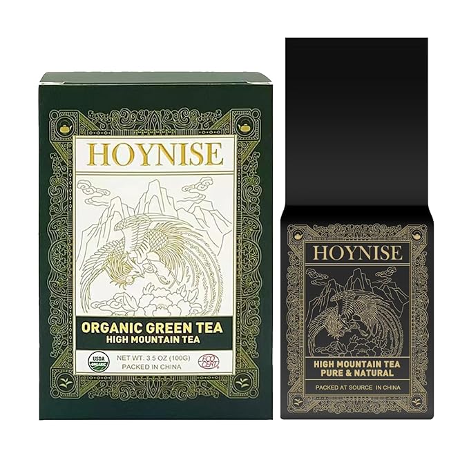 HOYNISE - USDA Organic Green Tea Loose Leaf - High Antioxidant - Zero Artificial Flavorings &