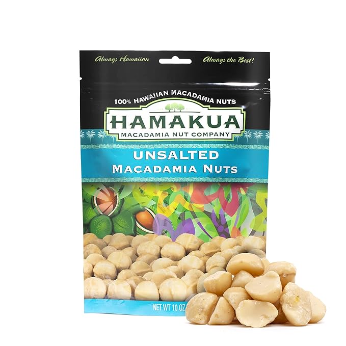 Hamakua Macadamia Nuts - Unsalted Hawaiian Grown Dry Roasted Half and Whole Macadamias without Salt
