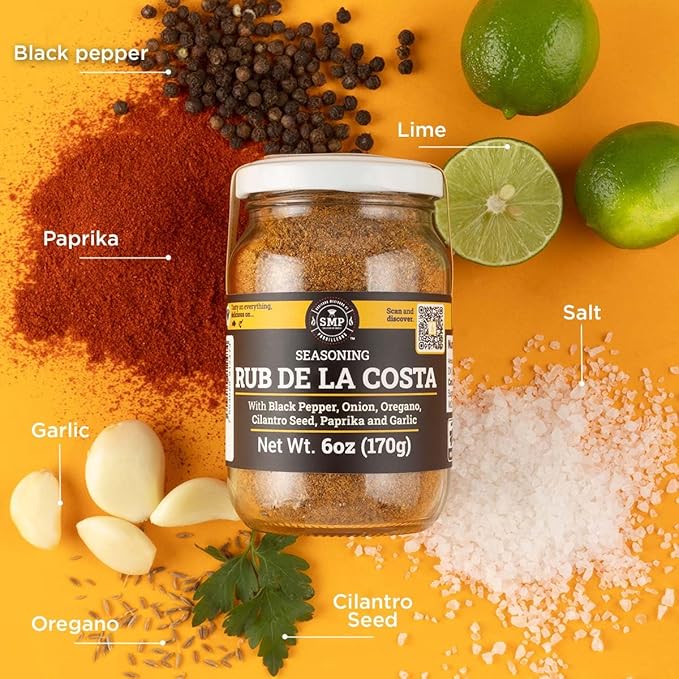 SMP Rub de la Costa: 100% Natural, No Preservatives, Perfect Tangy & Salty Seasoning for Seafood